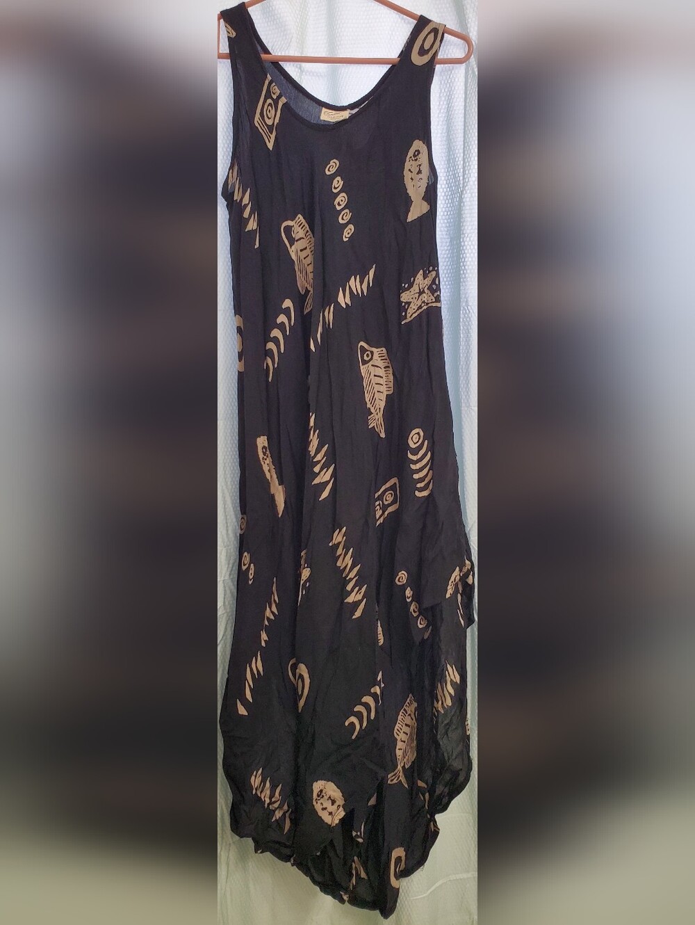 Exist One Size Black White Tropical Sun Dress LN